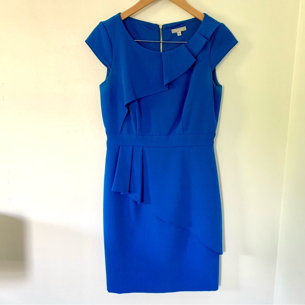 Hayden Blue Asymmetrical Ruffled Cocktail Dress
